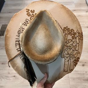 BRAND NEW Shyanne hat with custom hand burned design